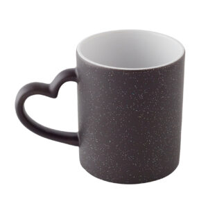 SZUBLIMÁLHATÓ GLITTERES HŐBÖGRE SZÍV ALAKÚ FÜLLEL