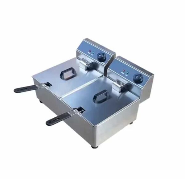 Dupla kosaras fritőz 6000W 2*10L, leeresztő csap nélkül