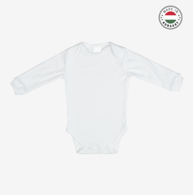 Szublimálható hosszú ujjú Baby body fehér – több méretben