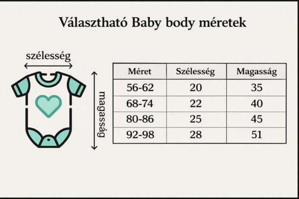 Szublimálható rövid ujjú Baby body fehér – több méretben - Image 2