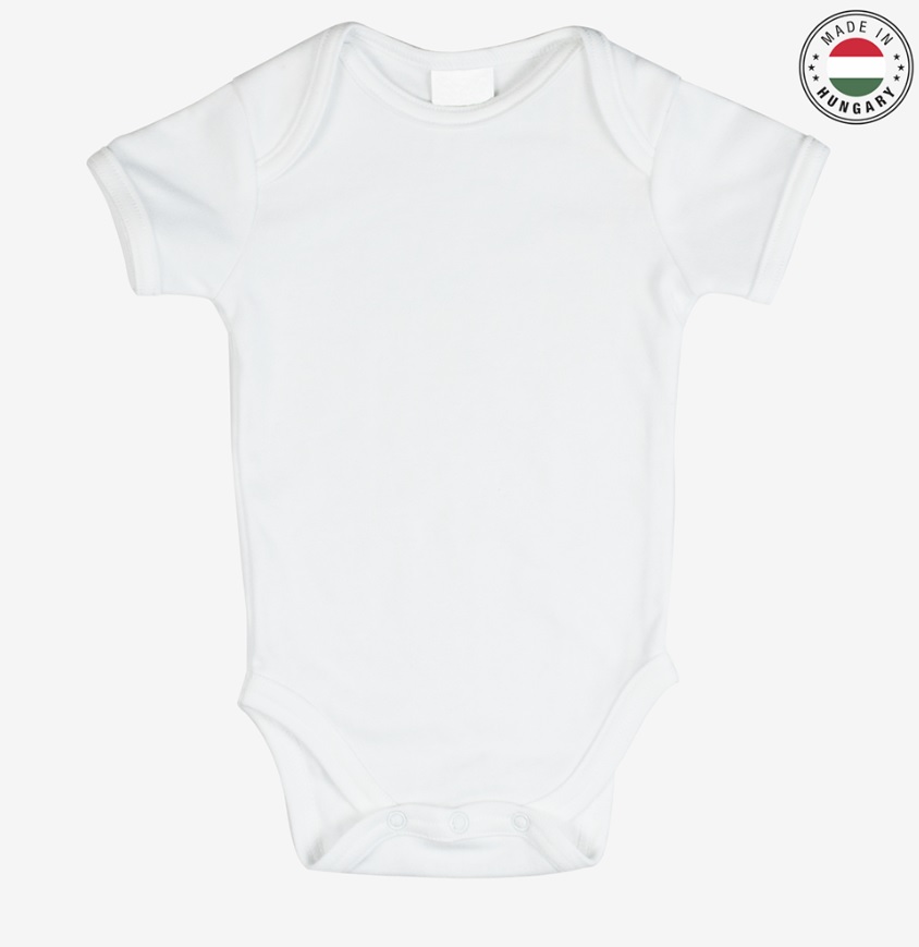 Szublimálható rövid ujjú Baby body fehér – több méretben