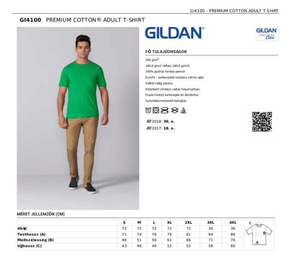GILDAN PREMIUM COTTON PAMUT PÓLÓ - FÉRFI - Image 2