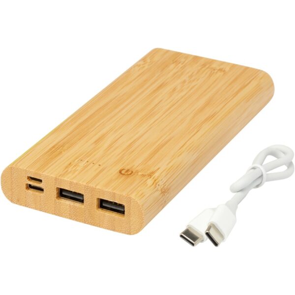 Gravírozható Tulda 10 000 mAh bambusz powerbank, díszdobozban - Image 7