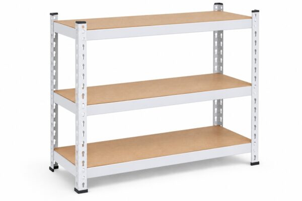 Fehér fém tárolópolc 3 szintes – 200 kg/szint