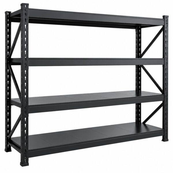 Nagy teherbírású 4 szintes fém tárolópolc – 200–1000 kg/szint