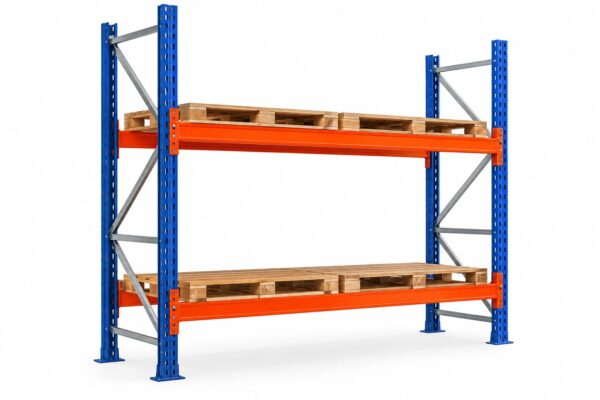 Raktári raklapos állvány 1500 kg/szint – 2 gerendaszint